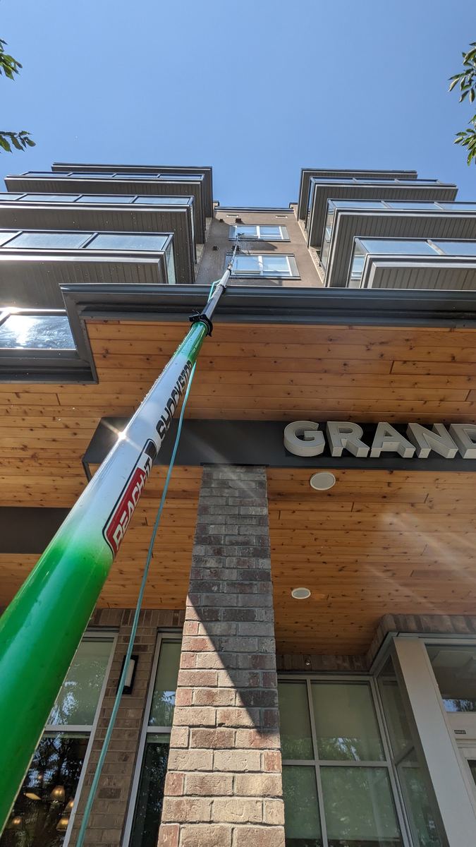 Commercial building window cleaning, Calgary