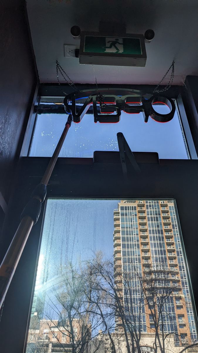 Restaurant window cleaning, Calgary commercial client