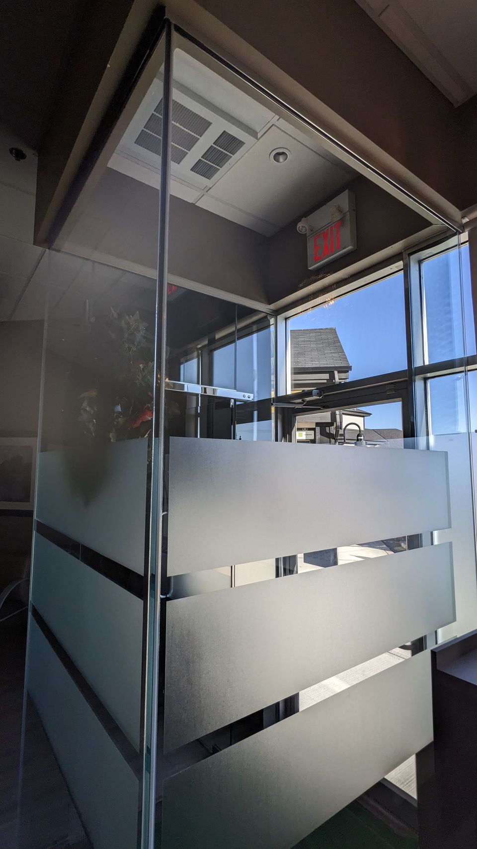 Interior office glass partitions after cleaning, Calgary